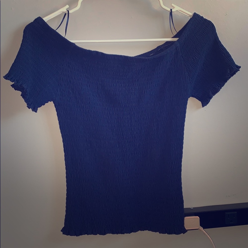 Blue skin tight top